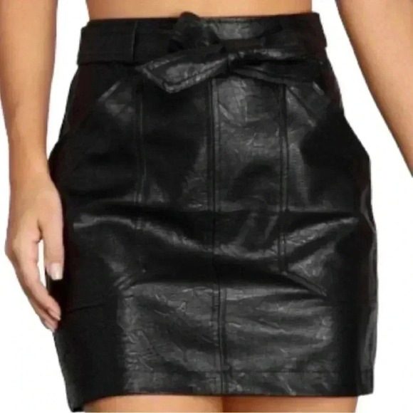 Shinestar | Embossed Faux Leather Mini Skirt - Picture 1 of 5